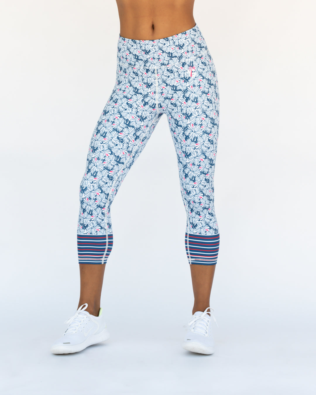 Summer Hibiscus Leggings 3/4 Length