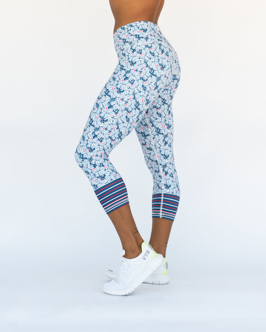 Summer Hibiscus Leggings 3/4 Length