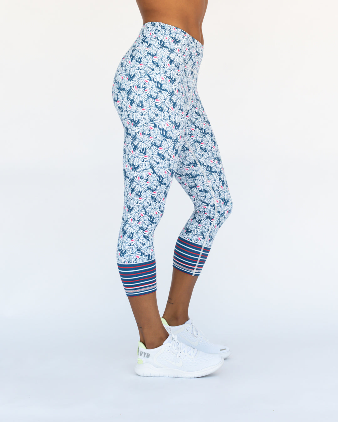 Summer Hibiscus Leggings 3/4 Length