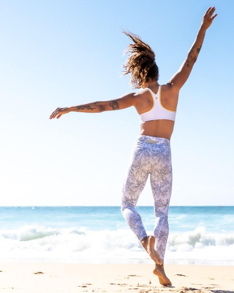 Palm Tree Printed Leggings with pockets